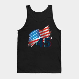 Trump 45 Squared 2020 Second Term USA Election Tank Top